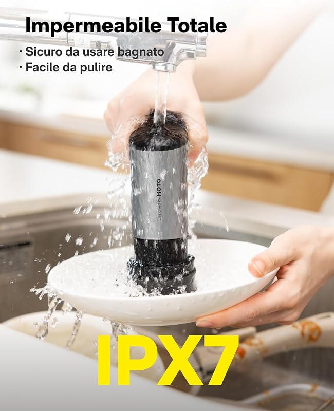 Grip™ Spazzola Elettrica Rotante Pulizia Casa, 6 Testine