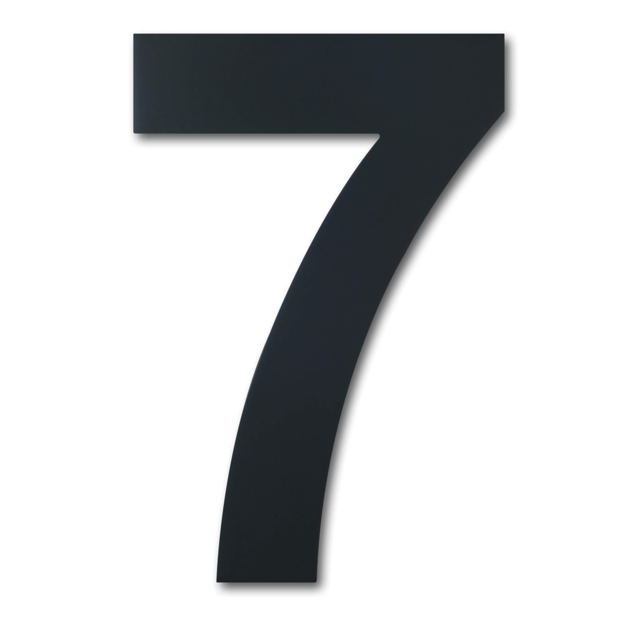 Large Black Brushed Modern House Number -178mm Height - Made of Solid 304 Stainless Steel, Floating Appearance and Easy to Install (Number 7 Seven)