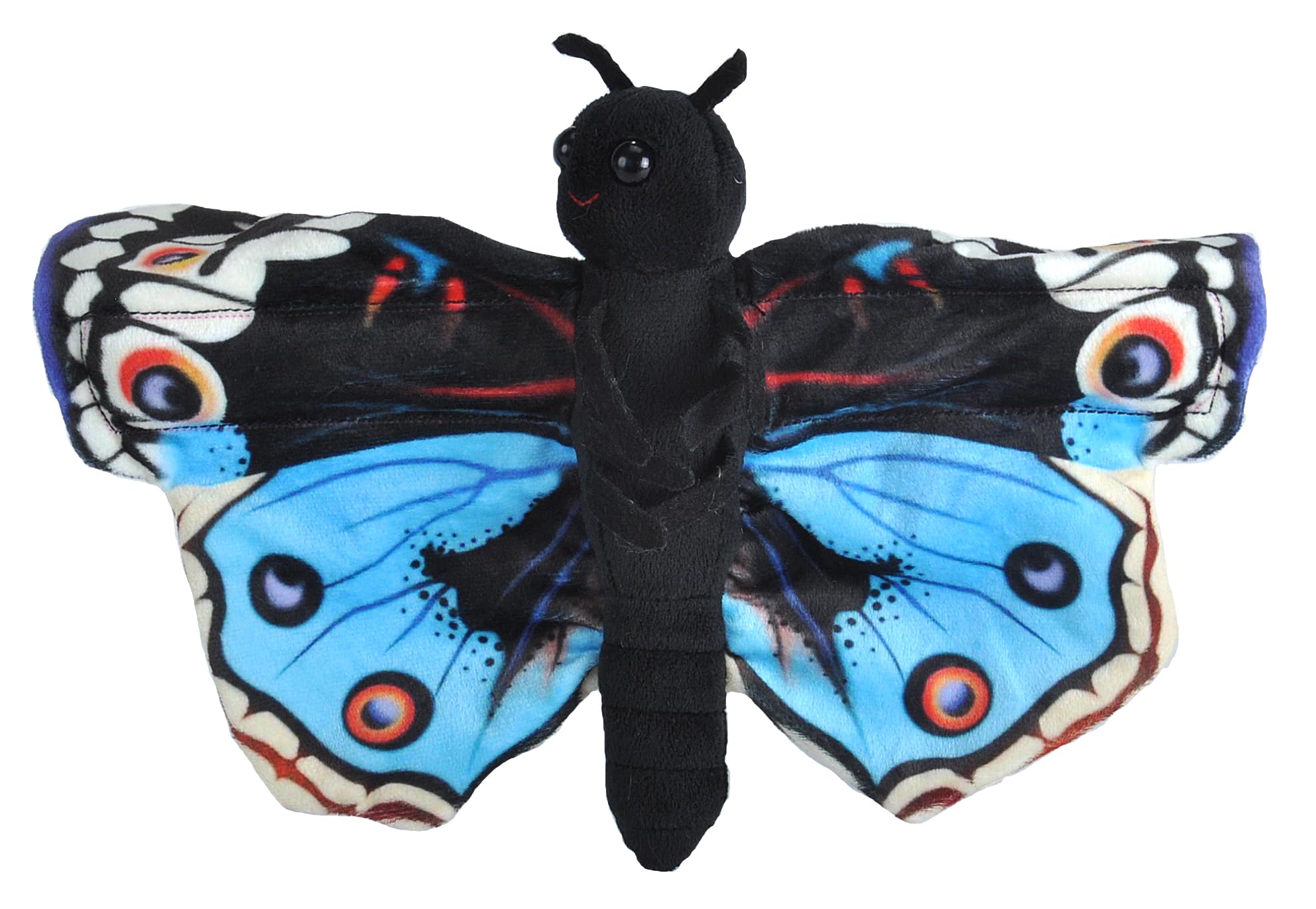 Wild Republic Huggers Butterfly Blue Pansy Plush Toy, Slap Bracelet, Stuffed Animal, Kids Toys, 8"