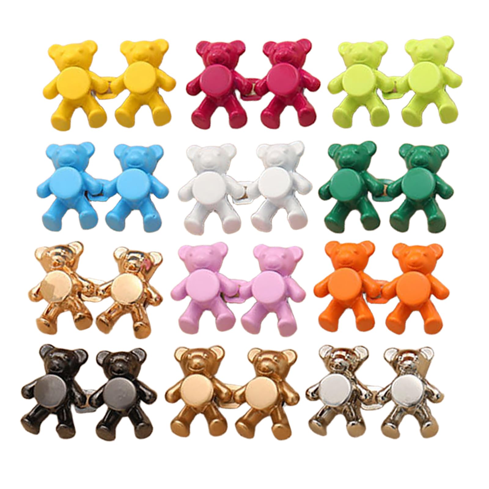 Photo 1 of 12 Set Bear Pant Waist Tightener, Adjustable Waist Buckle Set, Button Pins for Loose Jeans to Make Tighter, Button Adjuster for Pants, Jeans, Skirts, Sleeves