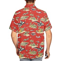 HUGLAZY Airplane Shirts for Men Aloha Island