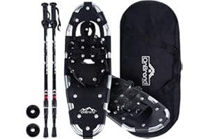 OnBrand Snowshoes for Men Women Youth Kids with Trekking Poles, Lightweight Aluminum Alloy Snow Shoes with Carry Bag and Adjustable Ratchet Bindings Snowshoe 21 Inches