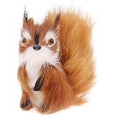 TUKVESZE Realistic Furry Squirrel, Simulation Squirrel Faux Fur Easter Basket Stuffers Decoration Lifelike Animal Home Decoration (3.1inch)