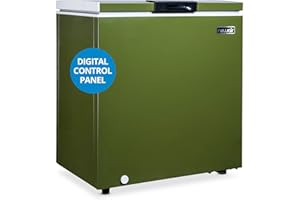 Newair 5 Cu. Ft. Chest Freezer with Removable Basket, Quiet Deep Freezer, Digital Temperature Control, Top Open Door Alarm, Fast Freeze Mode, Mini Freezer, Garage Storage, Olive Green