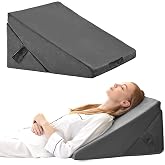 Bedluxe Wedge Pillow for Sleeping, Adjustable 9&amp;12 Inch Foldable Bed Wedge Pillow Set, Orthopedic Memory Foam Triangle Pillows Wedge, 7-in-1 Elevated Pillows for Leg and Back Support, Velvet
