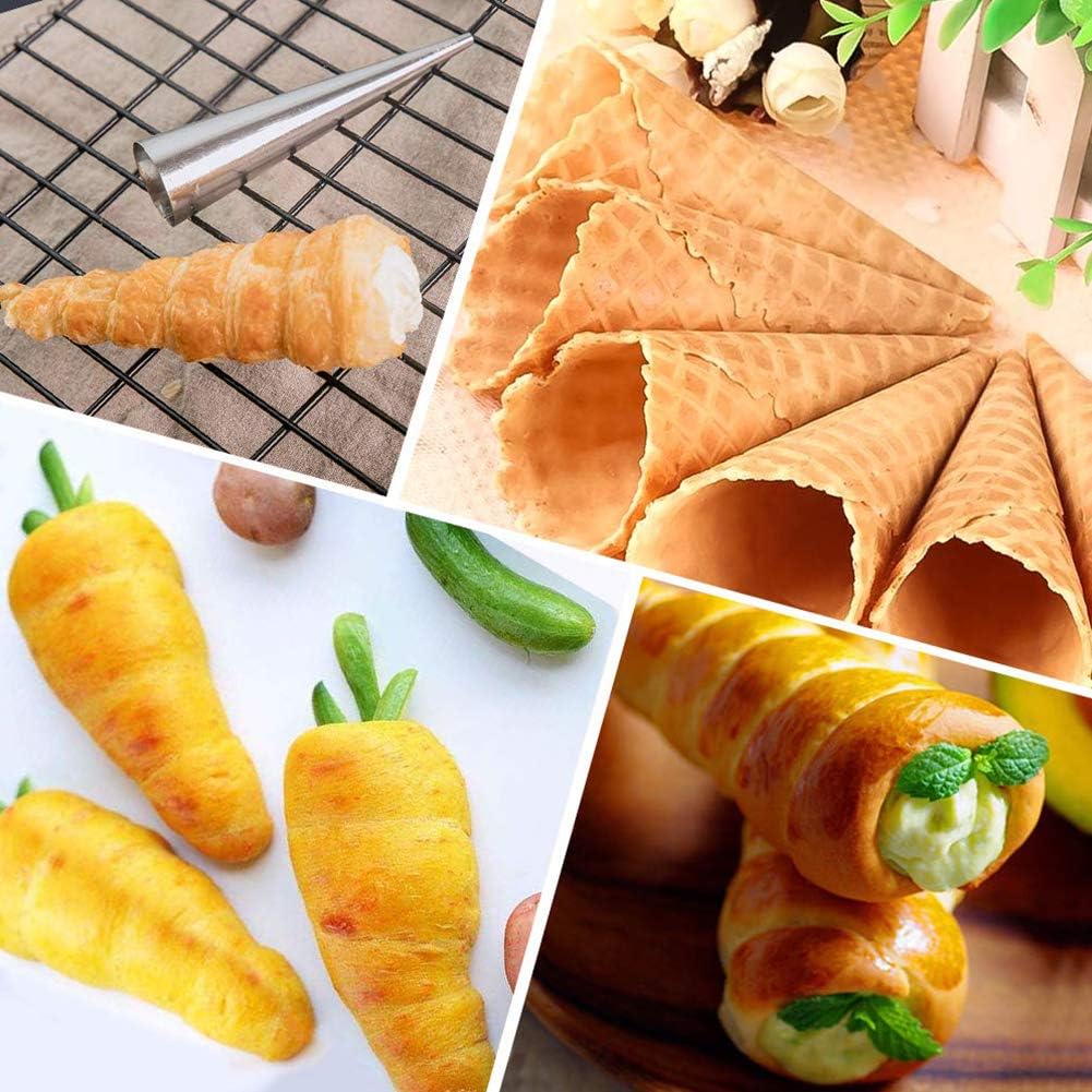 Cream Horn Molds BETOY 20PCS Cannoli Moulds Stainless Steel Cannoli Form Tubes Cream Roll Mold Screw Croissant Mold Cone Tubular Shaped Mold for Cannoli Tubes Croissant Baking Forms Mould - Image 4