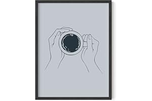 HAUS AND HUES Line Drawing Wall Art Coffee Artwork Minimalist Art Aesthetic Art Drawing Line Art Line Art Wall Decor Single Line Drawing Coffee Wall Art Artwork Line | UNFRAMED 12” x 16"