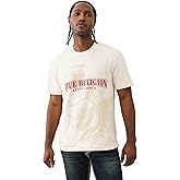 True Religion Men's Short Sleeve Shadow Logo Tee – Crewneck Graphic T-Shirt