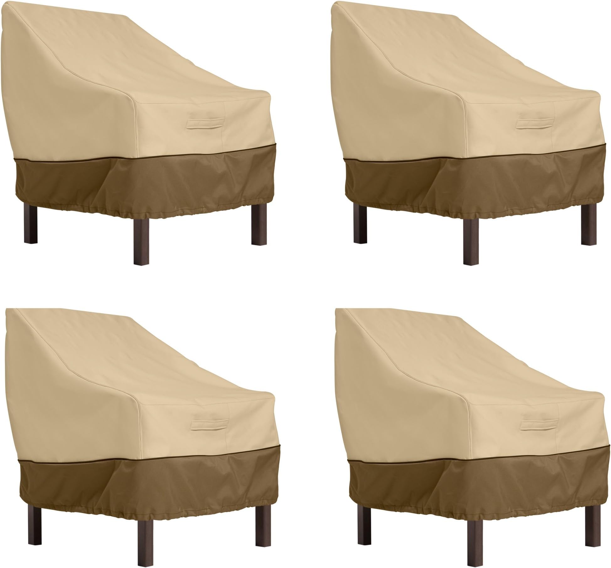 Classic Accessories Veranda Water-Resistant 25.5 Inch Patio Chair Cover, 4-Pack, Outdoor Chair Covers