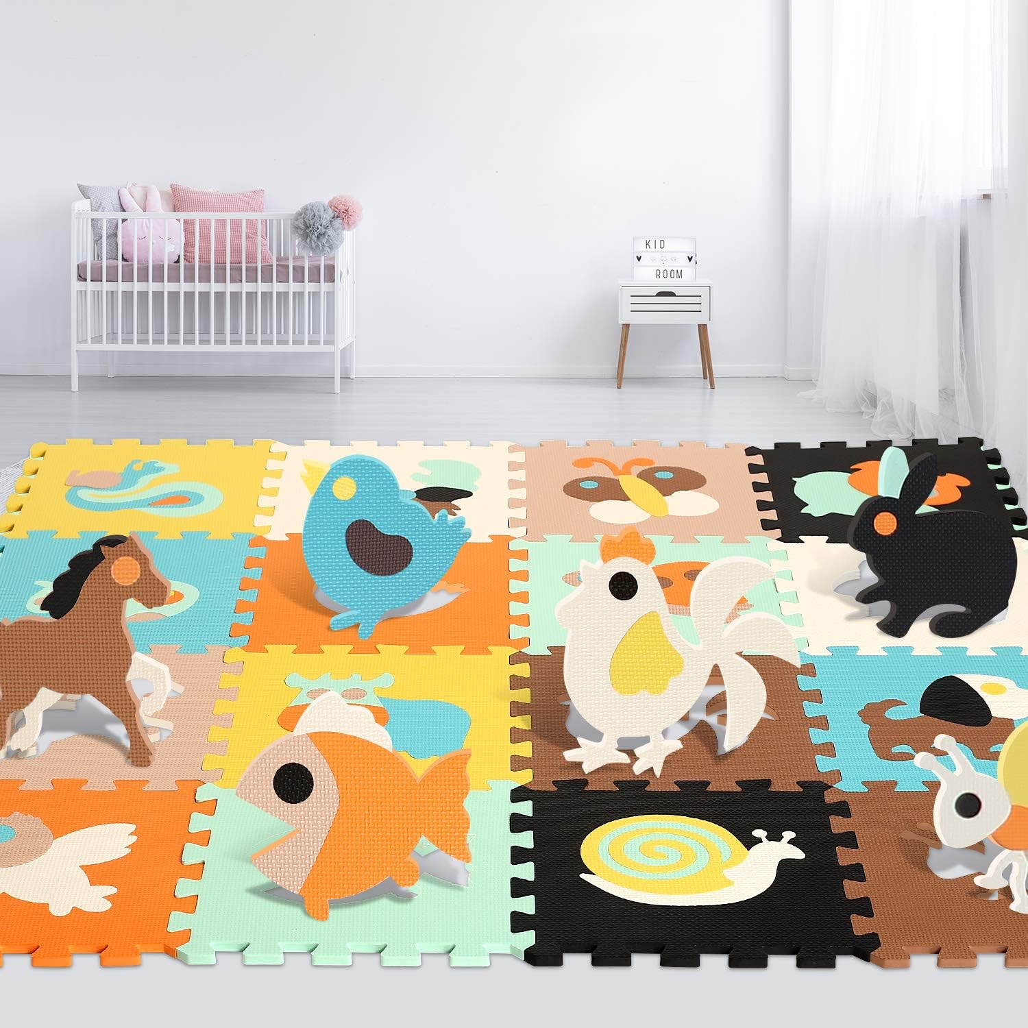 Baby Play Mat Floor Mat Foam Puzzle Playmat Interlocking Floor Tiles Crawling Mat for Kids, Toddlers and Infants: Toys & Games