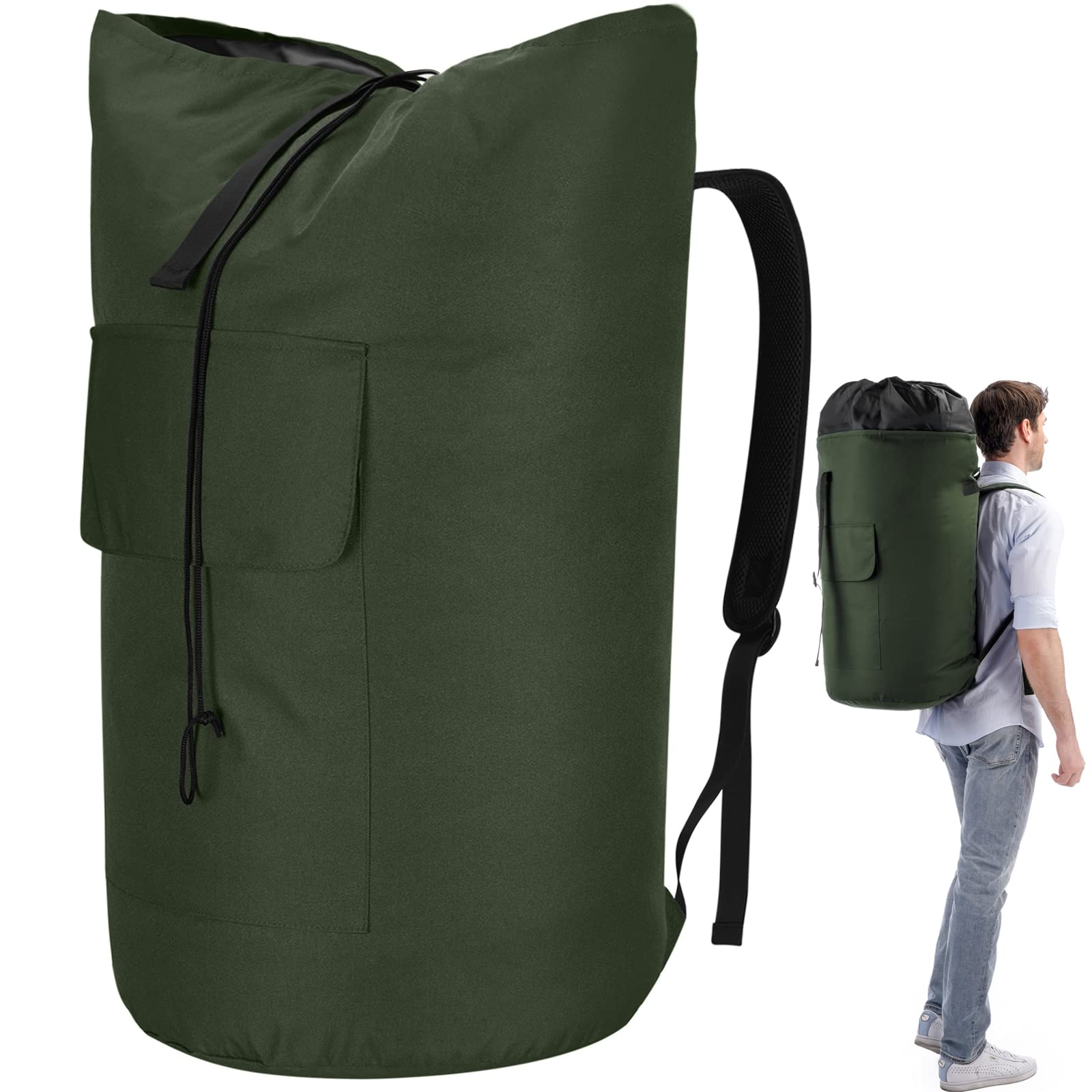 XXL Laundry Bag 115 Litres With 2 Padded Shoulder Straps - Travel, Foldable Storage, Clothes, Duffel Backpack