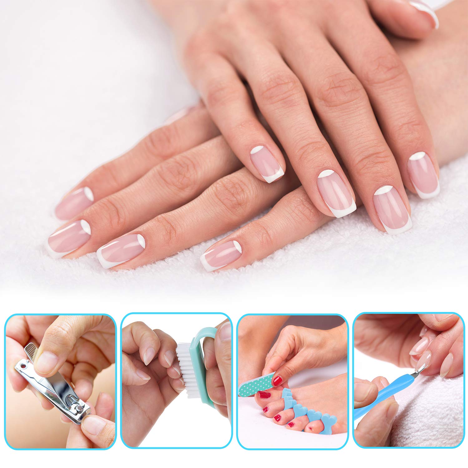 EAONE 22 in 1 Nail Files and Buffers Set Professional Manicure Pedicure Tools Kit Nail Art Tool with Nail Files and Buffers Cuticle Nipper Cuticle Pusher Nail Cutter for Women Men Hand and Foot Care : Beauty