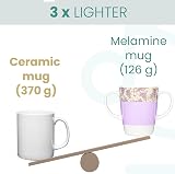 Rosa Lifestyle Two Handled Melamine Mug 400ml Lilac Lightweight 126g view 2
