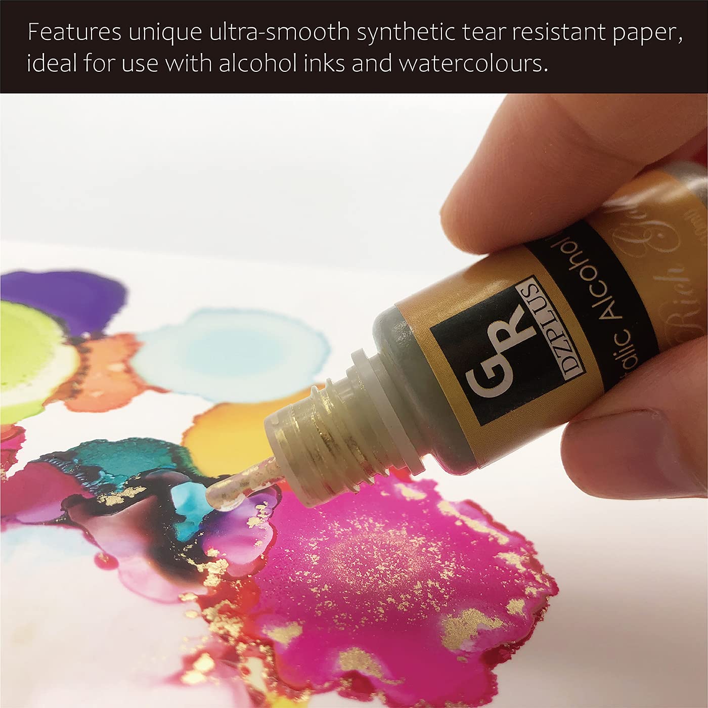 GR DZPLUS Yupo Paper 10 Sheets,Heavy white paper for alcohol based ink | 10-inch x 7-inch | 250GSM