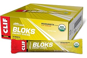 Clif Bloks - Margarita Flavor with 3X Sodium - Energy Chews - Non-GMO - Plant Based - Fast Fuel for Cycling and Running - Quick Carbohydrates and Electrolytes - 2.12 oz. (18 Count)