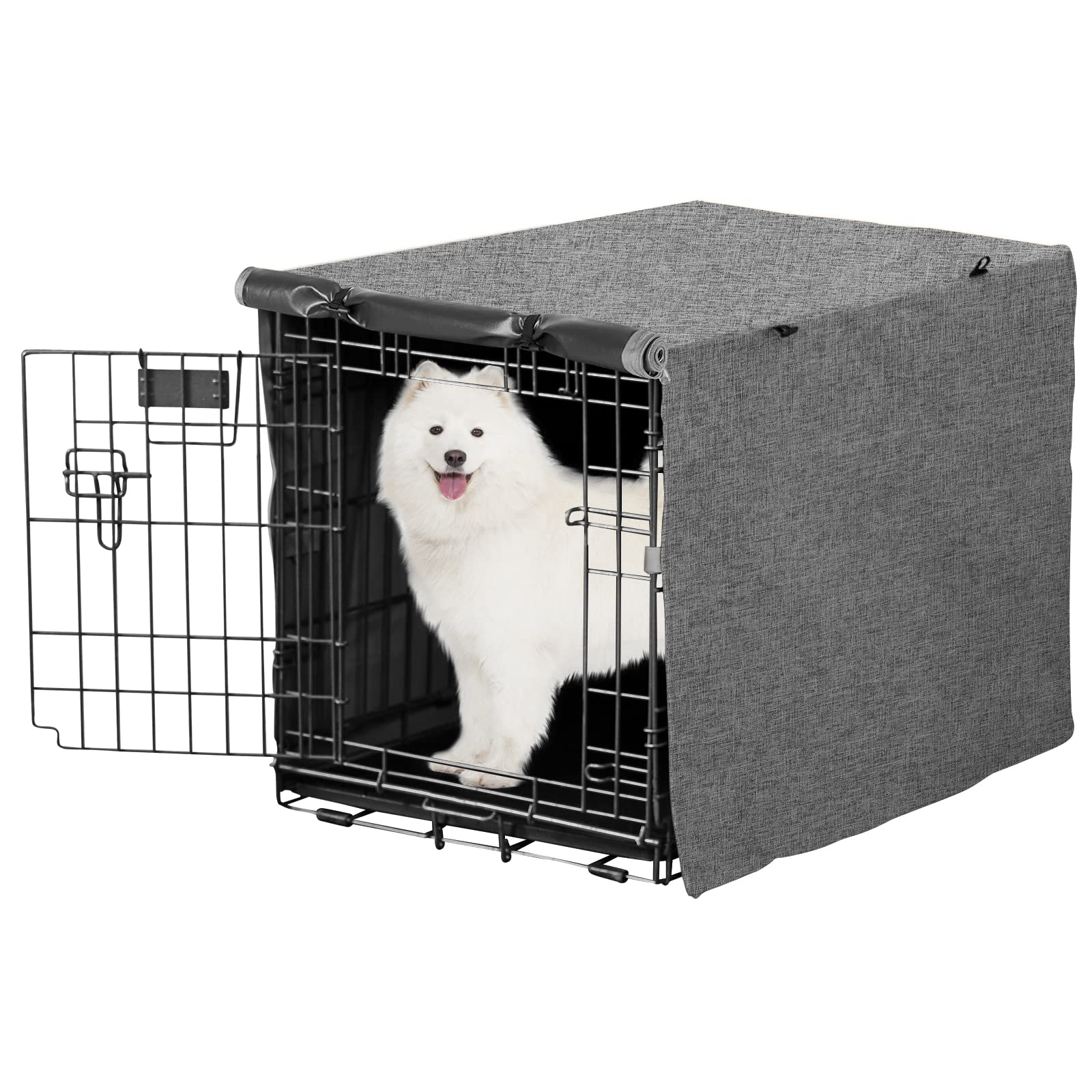 X-ZONE PET Double Door Dog Crate Cover - Polyester Pet Kennel Cover (Fits 24 30 36 42 48 inches Wire Crate)