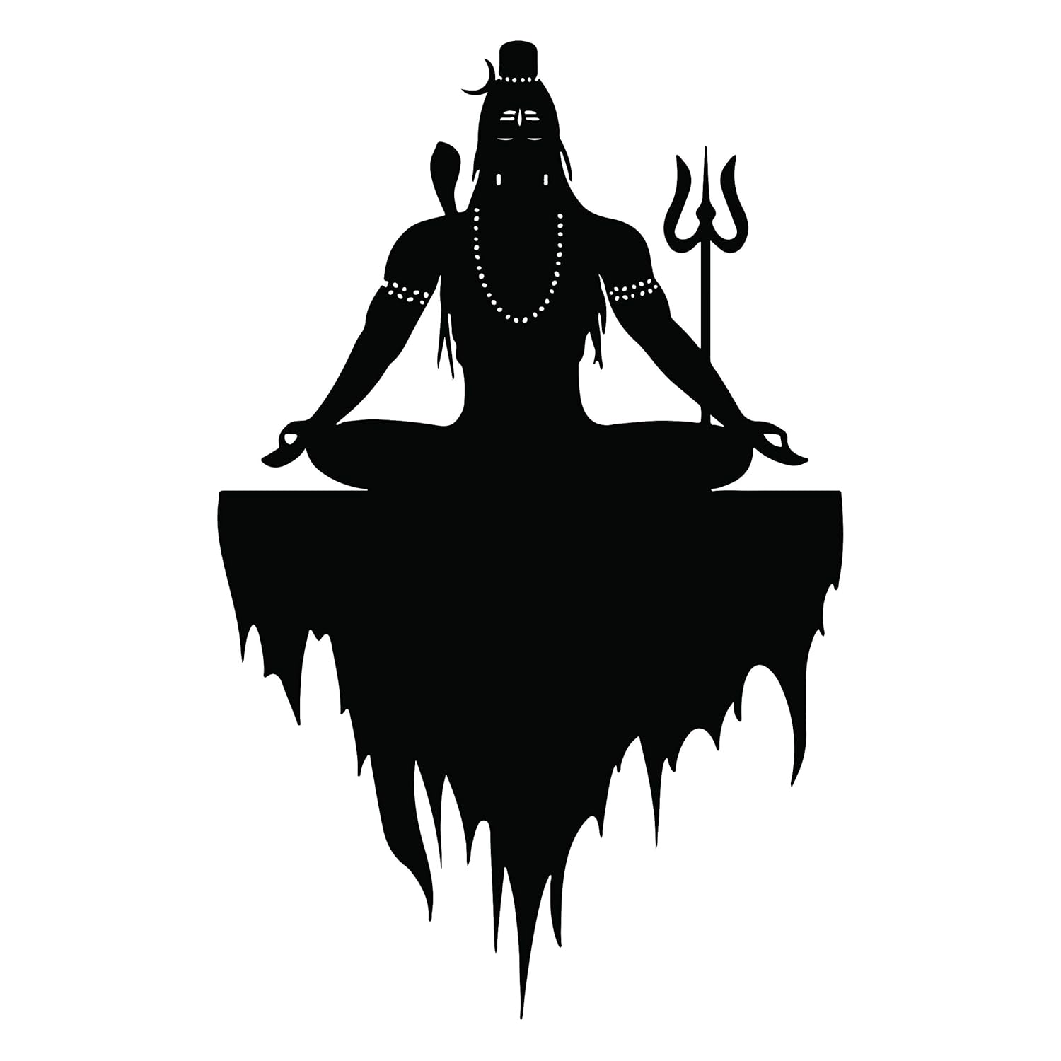 Buy 100yellow® Lord Shiva Wall Sticker for Bedroom Decor (PVC Vinyl, 90