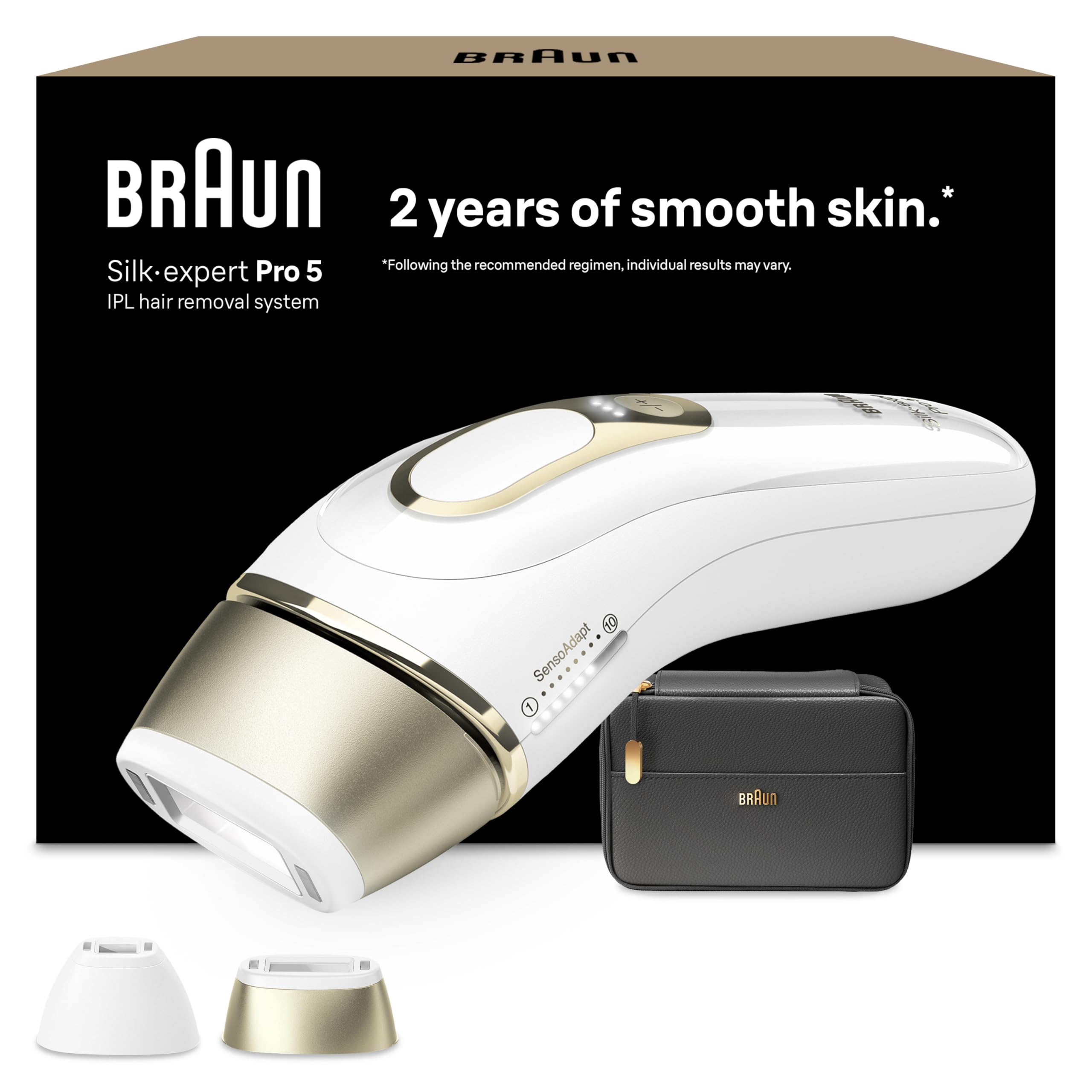 Braun Epilateur Lumiere Pulsee Silk·expert Pro 5 PL5140, Epilation Semi-Définitive, Alternative Au Laser, Résultats En 2 Séances, Rasoir Venus, 2 Têtes Pour Epiler Jambes, Visage, Maillot Et Plus