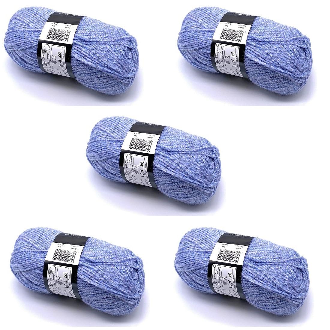Lexicon Select Pack of 5 x 100g Balls Blue Aran Yarn - Skye