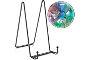 TR-LIFE 4 Pack 8 Inch Large Plate Stands for Display - Holder Stand + Metal Frame for Picture, Book, Decorative Platter, Photo Easel