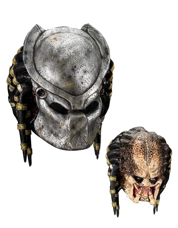 B-Creative Alien v Predator Kostüm Maske, Mens Predator Vollmaske mit GesichtsPlatte
