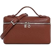 Crossbody Bag for Women Pouch Top-Handle Bag Designer Shoulder Leather Handbag Trendy Purse (Coffee)