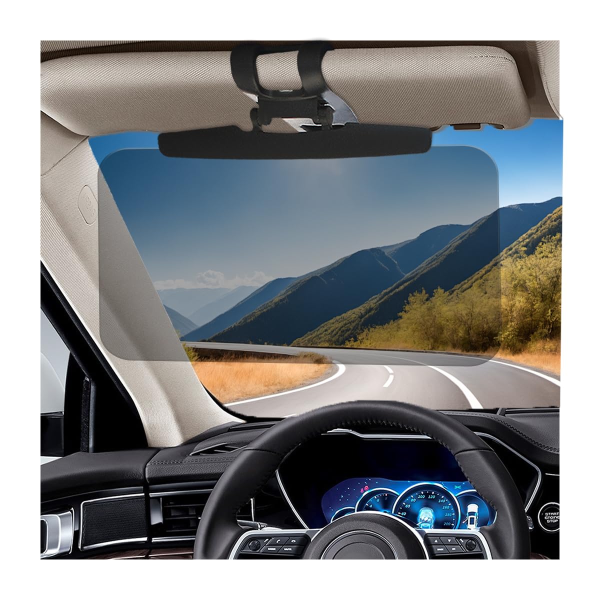 Photo 1 of povtii Sun Visor for Car, 8.5"×13.6" Anti-Glare Polarized Auto Visor Extender Sun Blocker, Adjustable Sun Visor Extension Protects from Glare UV Rays, Safe Driving Car Accessories