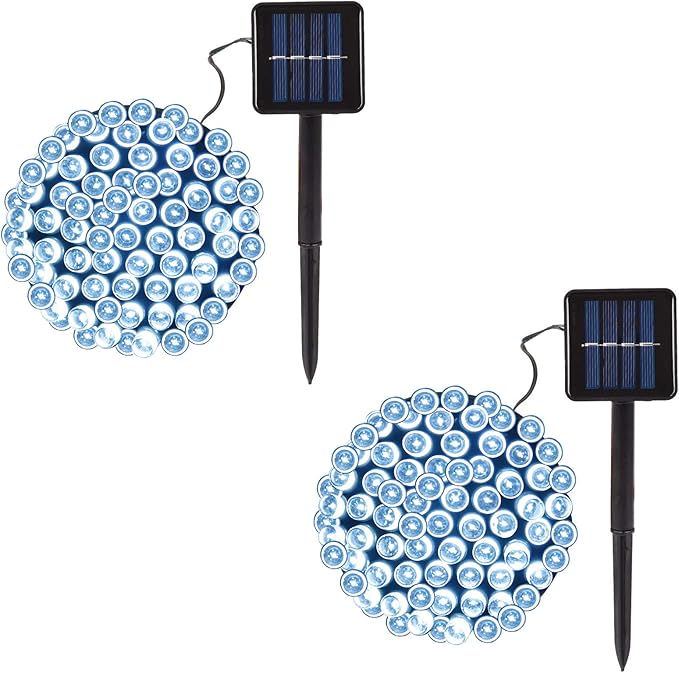 2Pack Solar String Lights Outdoor, 40ft 100LED 8Modes