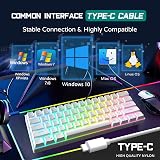 RK ROYAL KLUDGE RK61 QMK VIA 60% Mechanical Keyboard Red Switch White US Layout view 7