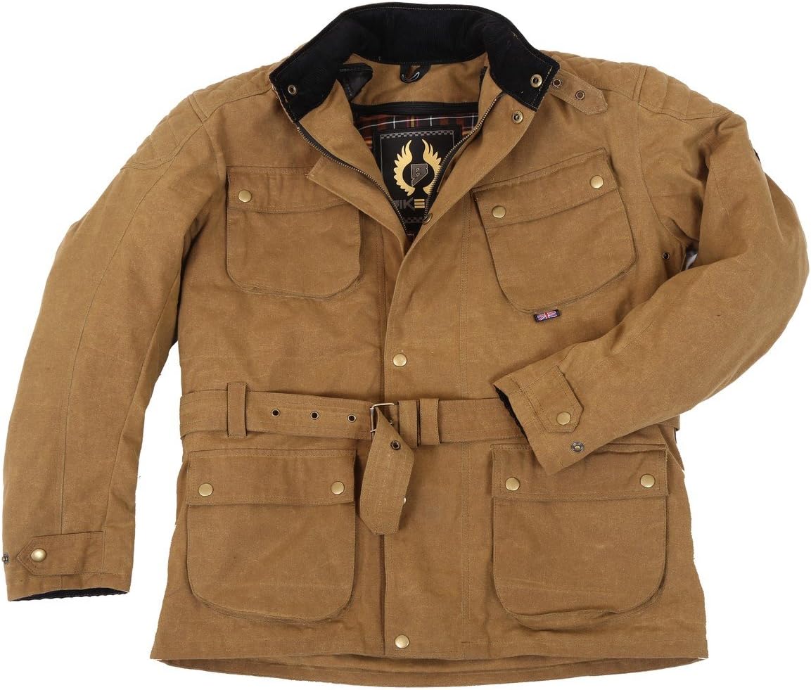 Spirit Gears Men Cross Road Motorcycle Wax Cotton Jacket.