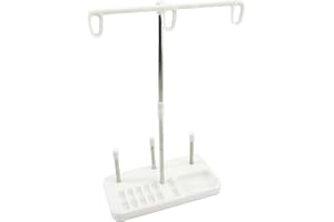 NEW BROTHREAD Light Weight Thread Stand - 3 Spools Holder for Domestic (Home-Base) Embroidery and Sewing Machines - Four Colors for Choices - White
