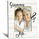 Beliran Grammy Gifts Picture Frame 5x7, Grandma Grammie Photo Frame, Mothers Day Christmas Birthday Gifts for Grandma from Grandkids, Grammy and Me Wooden Picture Photo Frames for Desk Home Room Decor