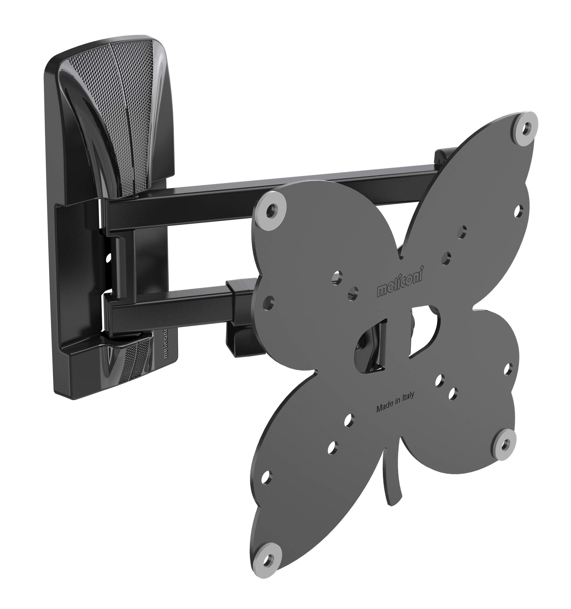Meliconi Slimstyle Plus 200 SDR - Dual arm ultra-thin Wall Mount for flat screens TVs from 26" to 45". VESA supported: VESA 75-100-200. Colour Black.