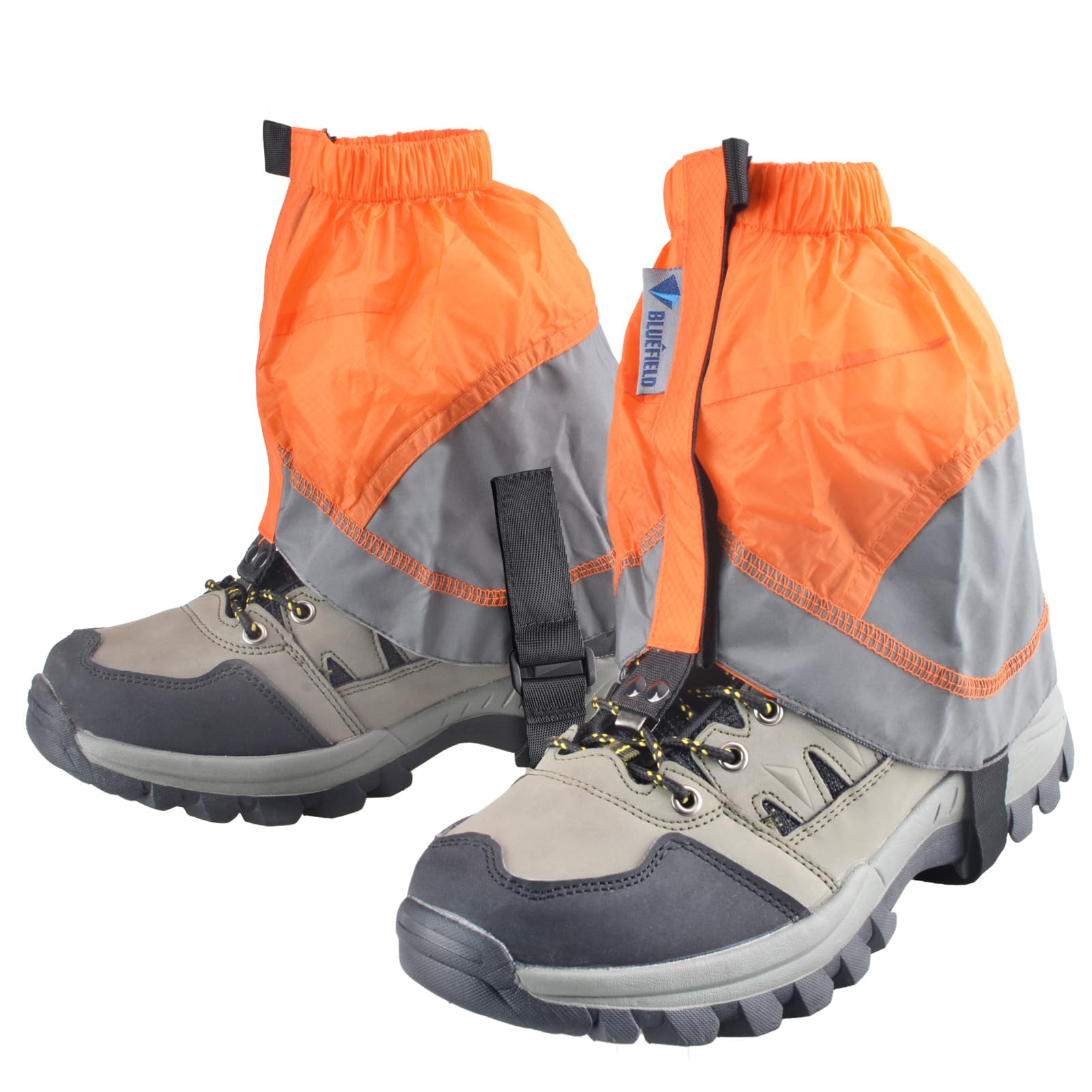 Azarxis Gaiters Low Gators Snow Ankle Gaiters for Outdoor Hiking Walking Backpacking Women Men Lightweight Waterproof Adjustable Sand Proof (Orange)