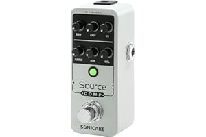 SONICAKE Compressor Pedal, Mini Analog Compression Effect Pedal for Electric Guitar and Bass, Knobs Adjust, Buffer Bypass - Source Comp