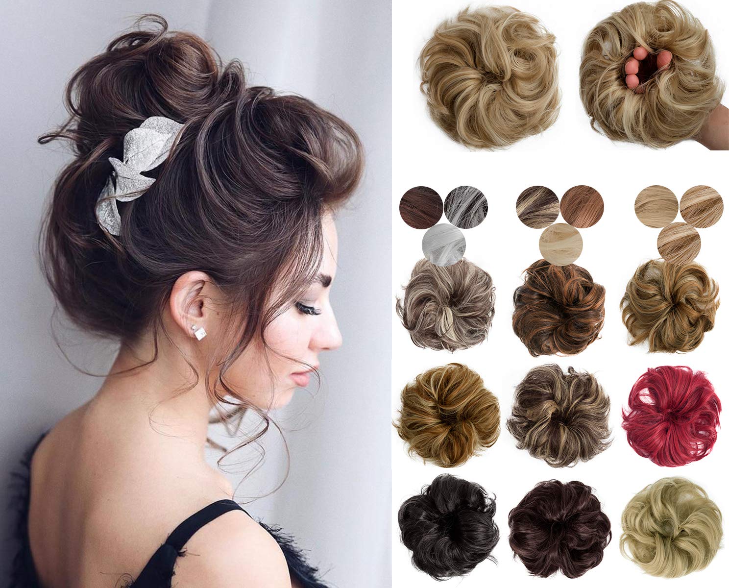 Amazon Com Hebelin Messy Hair Bun Extensions Scrunchy Updo