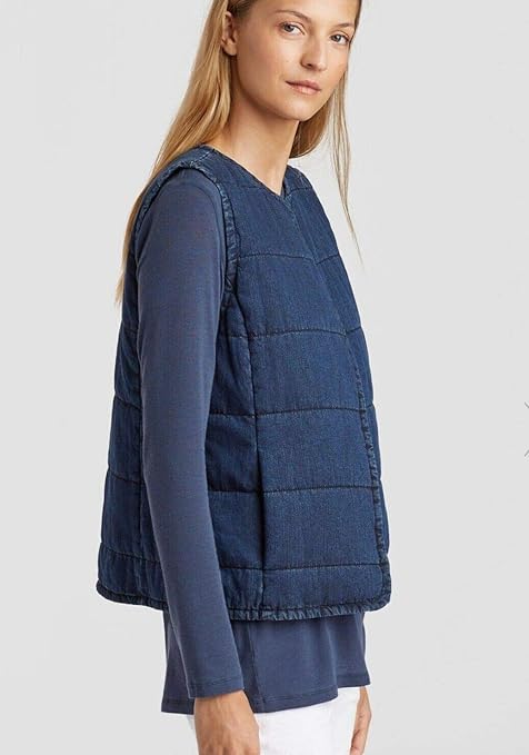 eileen fisher quilted denim jacket