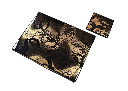 Black Gold Resin Art Placemats and 