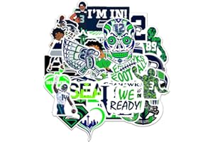 TRANSMERIDIAN TRAVELER 35 PCS American Football Rugby Stickers for Water Bottle, Laptop, Bicycle, Computer, Motorcycle, Travel Case, Car Decal Decoration Sticker 2-2.5 inches