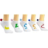 Sailor Moon Pom Pom Socks (5 Pair) - Women's Cosplay Lowcut Socks - Fits Shoe Size: 4-10 (Ladies)