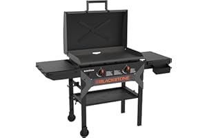 Blackstone 2311 Iron Forged 28” Omnivore Griddle with X-Braced Hood, Powder Coated Steel, Black