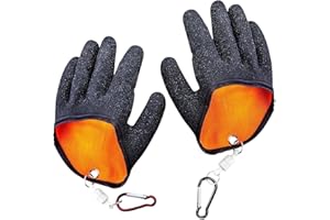 Fishing Glove with Magnet Release Hook, Fishing Gloves Water Repellent, Fisherman Professional Catch Fish Gloves Cut&Puncture