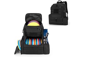 DSLEAF Disc Golf Bag with 24-26 Discs Capacity, Disc Golf Backpack with Two Sidewall Supports and Molle Webbing for Beginner,