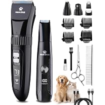 M&M STAR Dog Grooming Kit, Quiet Dog Clippers for Grooming H
