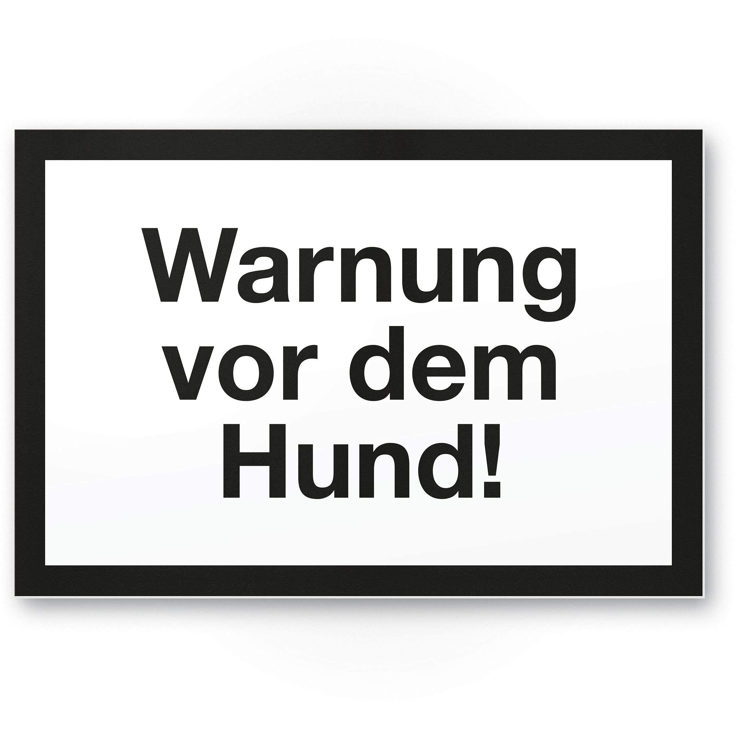 Komma Security Warning of the Dog Sign - 30 x 20 cm Sign Weatherproof Dog Sign Garden Gate Driveway Gate The Front Door Sign Deterrent Warning Sign Burglary Protection