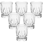 Enindel 3021.01 Carved Patterns Shot Glasses, 1.7 OZ, Set of 6, Clear, JY001