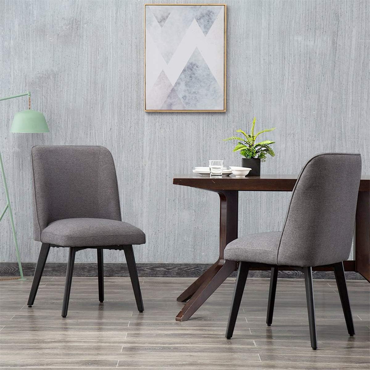 Tongli Upholstered Swivel Dining Chair Accent Chairs for Home Kitchen Office Set of 2 (Gray)