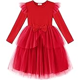 Arshiner Toddler Girls Tutu Dress Princess Tiered Tulle Long Sleeve Bowknot Birthday Party Dresses