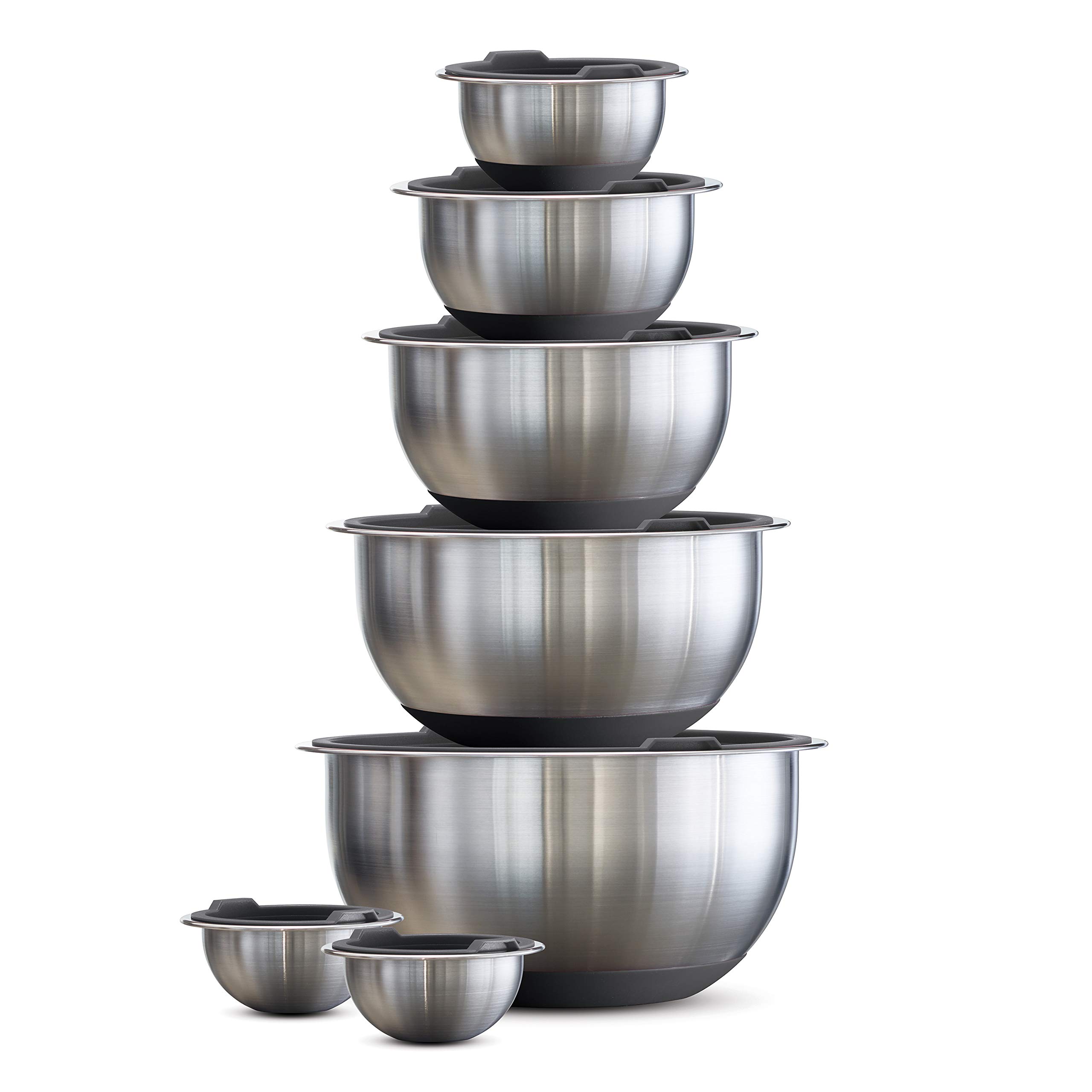 Tramontina 14-Piece Covered Stainless-Steel Mixing Bowl Set (Gray)