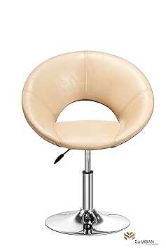 Da URBAN ROUNDHILL Height Adjustable Bar Stool Chair (Cream) (1 Pc)
